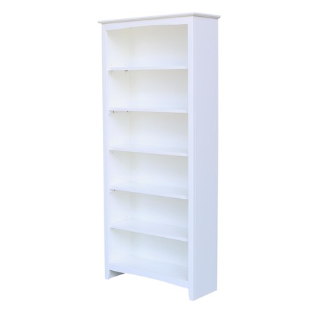 INTERNATIONAL CONCEPTS Shaker Bookcase, 72"H, White SH08-3227A